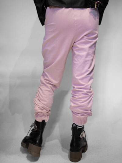 Miss City spodnie dresowe dresy z marszczeniami różowe