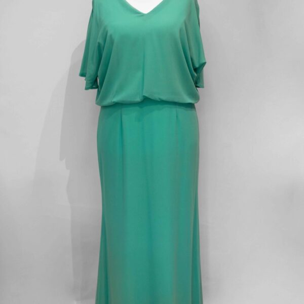 Infinity długa zielona prosta sukienka maxi miętowa