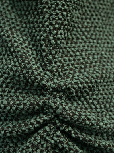 damski elegancki zielony sweter z marszczeniami