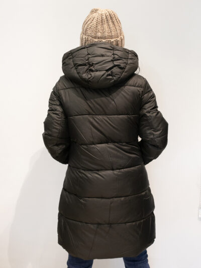 Honey Winter czarna pikowana kurtka z kapturem