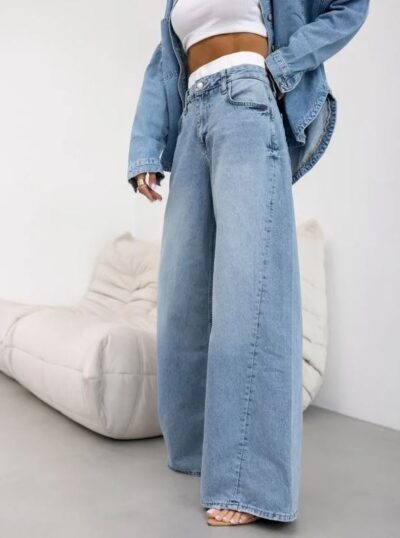 cocomore szerokie spodnie jeansowe