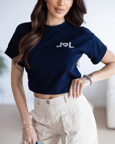 by o la la granatowy t shirt