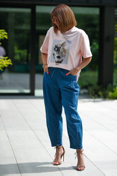 bastet żółty t shirt z nadrukiem