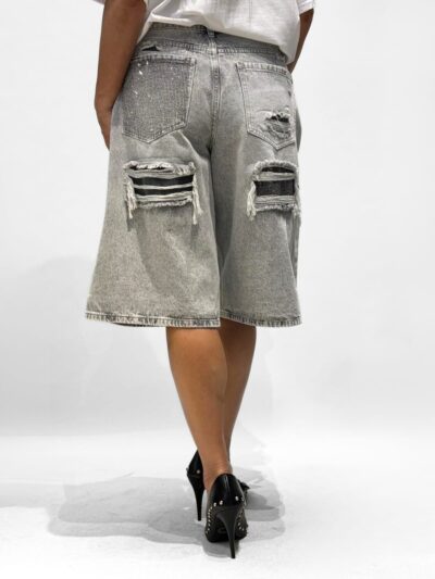 bermudy jeansowe laulia szare