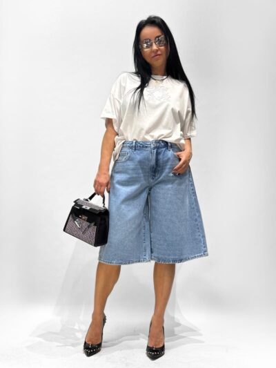 bermudy jeansowe laulia niebieskie