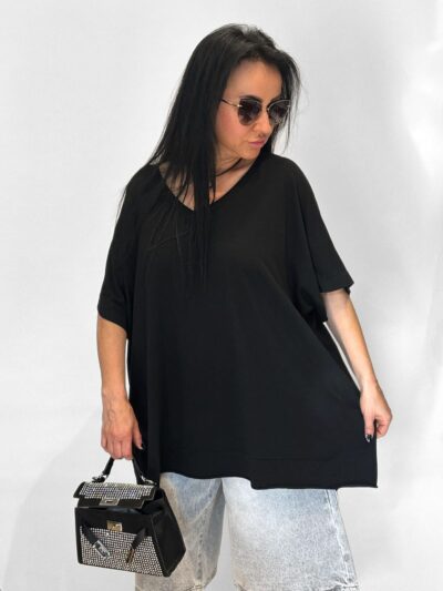 bawełniana tunika oversize czarna