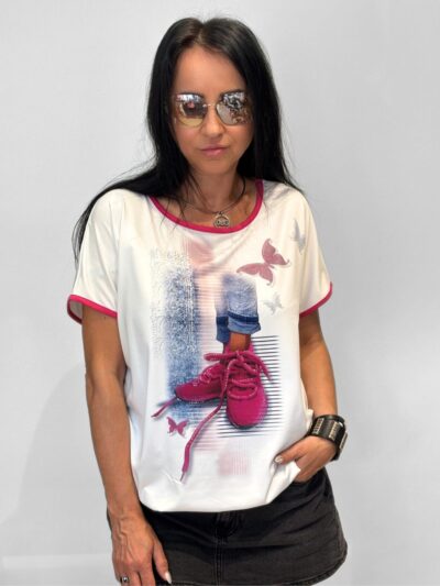 jakmor t shirt z nadrukiem różowym