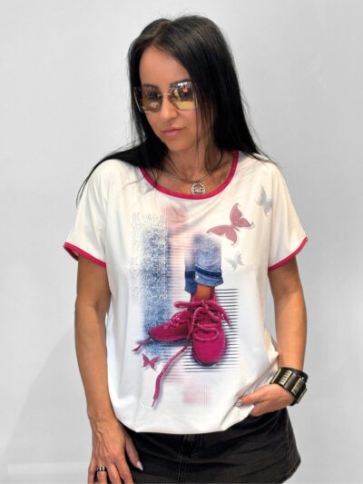 jakmor t shirt z nadrukiem różowym