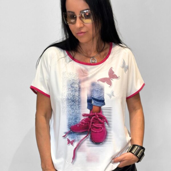 jakmor t shirt z nadrukiem różowym