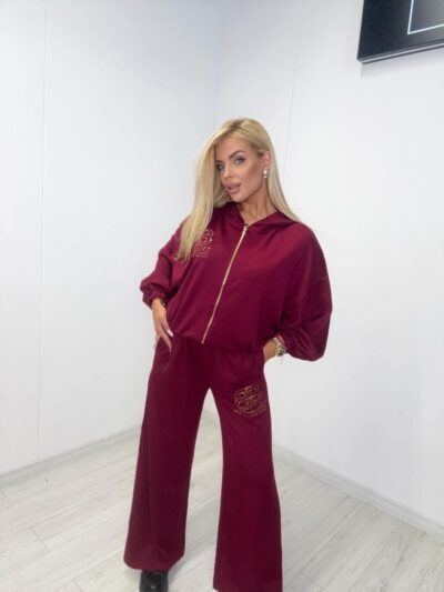paparazzi fashion komplet dresowy brilliant brands bordowy