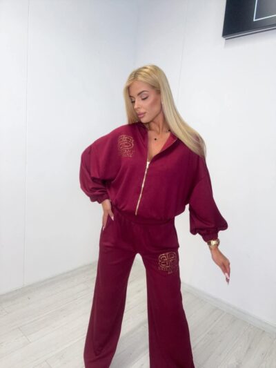 paparazzi fashion komplet dresowy brilliant brands bordowy