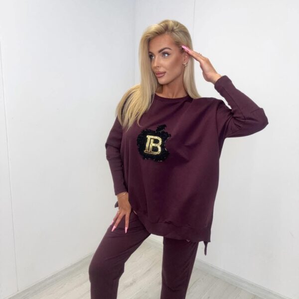 paparazzi fashion bordowa bluza oversize aplikacja jabłko