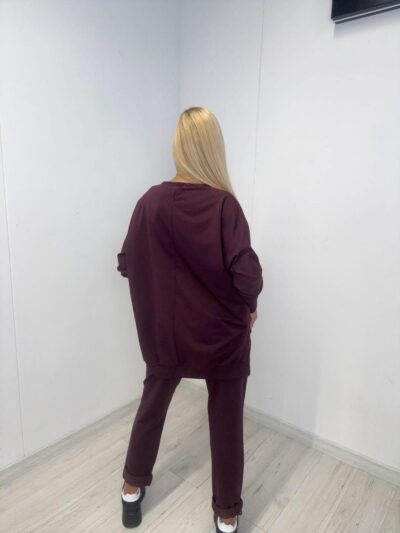 paparazzi fashion bordowa bluza oversize aplikacja jabłko